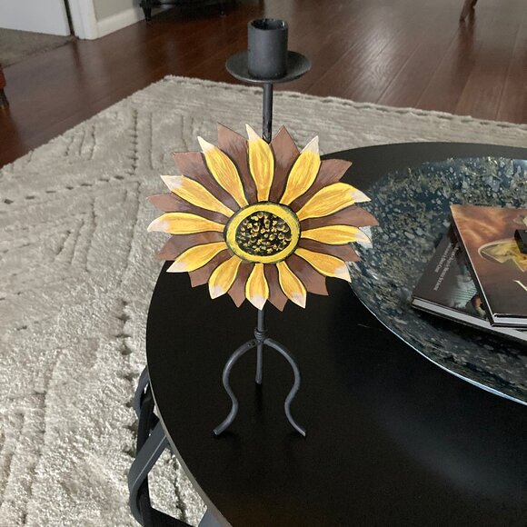 Sunflower Metal Taper Candle Holder - Picture 2 of 7